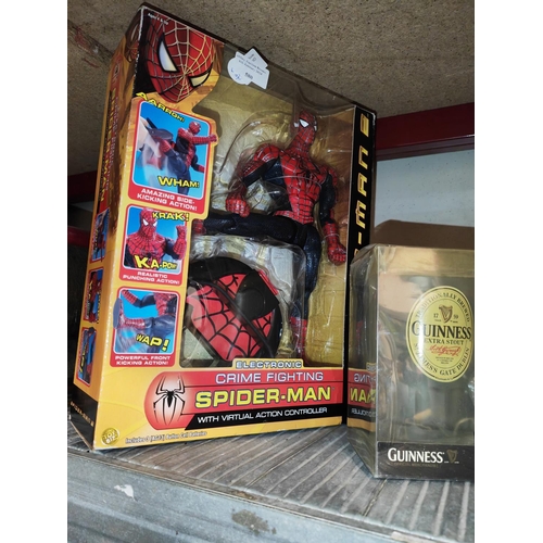 580 - Electronic Crime Fighting Spider Man Action Figure With Virtual Action Controller, Marvel, 2004, Spi... 