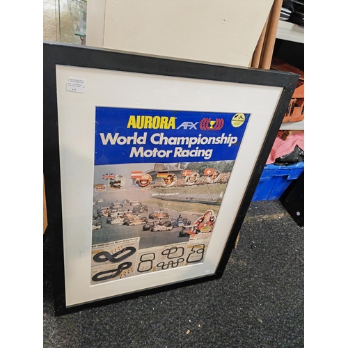 85 - Large Framed Aurora Afx World Championship Motor Racing Advertising Scalextrics, James Hunt, Nicky L... 