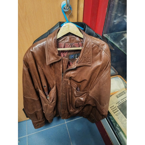 12 - 2 Leather Jackets 1 Brown Sports Zone 1 Black Rja Army Corps