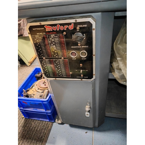 48 - Myford Super 7 Stedall Large Heavy Engineering Lathe With New Electronic Start/Control Box With 2 Cr... 