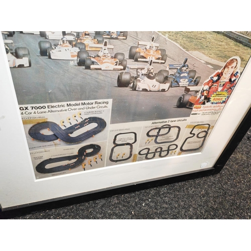 85 - Large Framed Aurora Afx World Championship Motor Racing Advertising Scalextrics, James Hunt, Nicky L... 