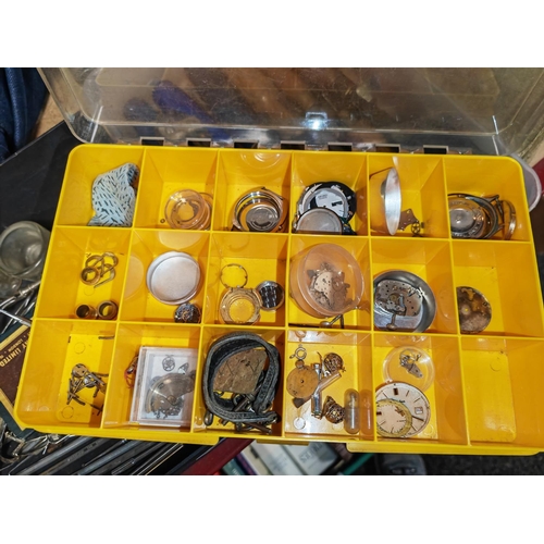 145 - Plastic Box Of Watch Makers  Watch Parts