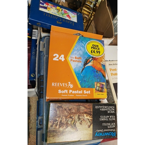 268 - Box Of Artist Pencil And Crayon Sets Etc