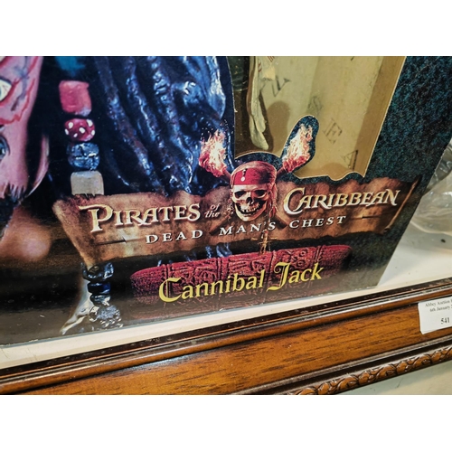 434 - Pirates Of The Caribbean Dead Mans Chest 18 Inch Motion Activated Sound Cannibal Jack, Sealed In Ori... 