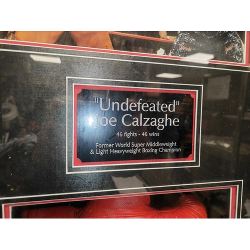 543 - Undefeated Joe Calzaghe 46 Fights - 46 Wins Boxing Glove With Photo And Genuine Signature In Case