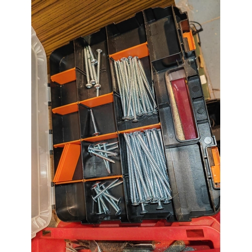 614 - Small Tool Box Of Sockets And Spanners Plus Storage Box Of Screws