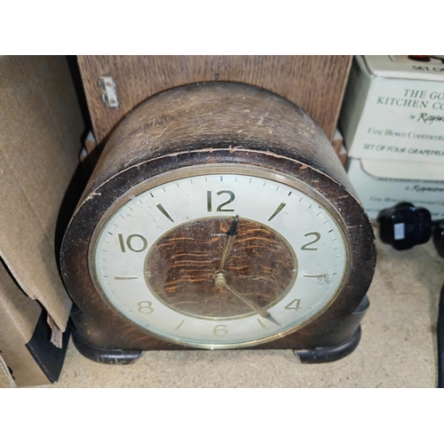 662 - 4 Wooden Mantle Clocks For Spares