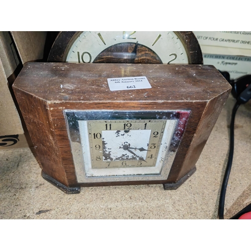 662 - 4 Wooden Mantle Clocks For Spares