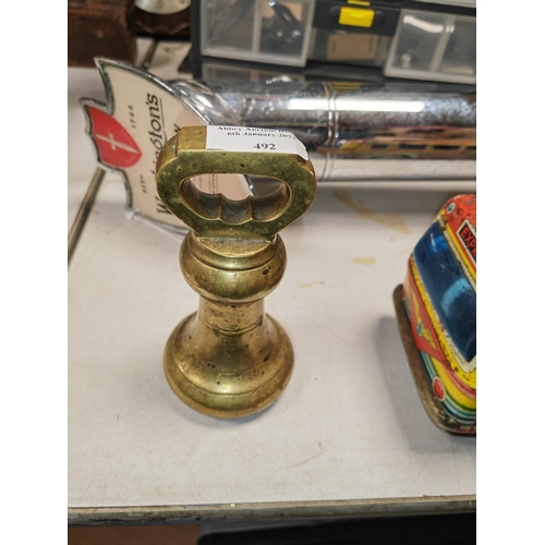 492 - Brass Bell Shaped Weight