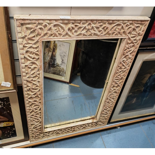 107 - Large Decorative Wooden Framed Mirror