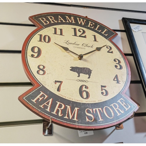 108 - Bramwell'S Farm Store Wall Clock