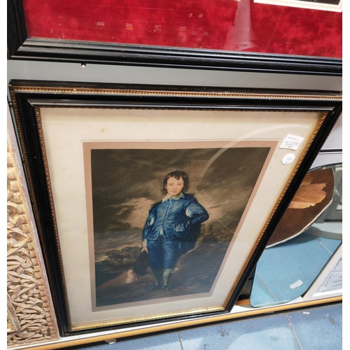 111 - Large Framed Blue Boy Print By Thomas Gainsborough