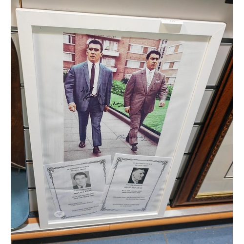 118 - Framed Kray Twins Funeral Cards