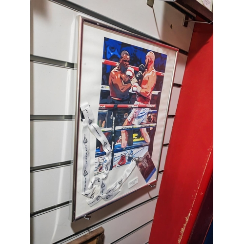 124 - Framed Tyson Fury Picture And Lanyard