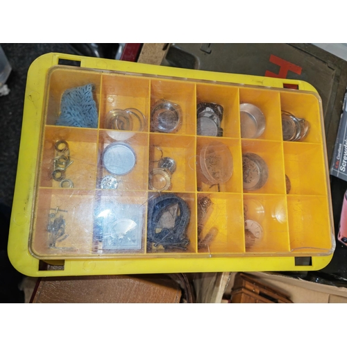 144 - Plastic Box Of Watch Makers  Watch Parts