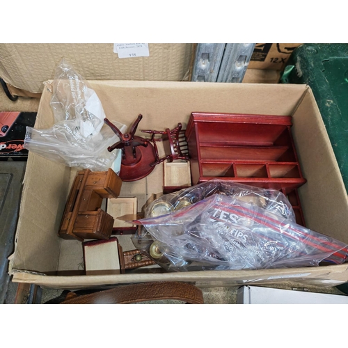 159 - Small Box Of Dolls House Furniture And Others