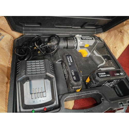 22 - Titan 18V Cordless Drill With Light Working