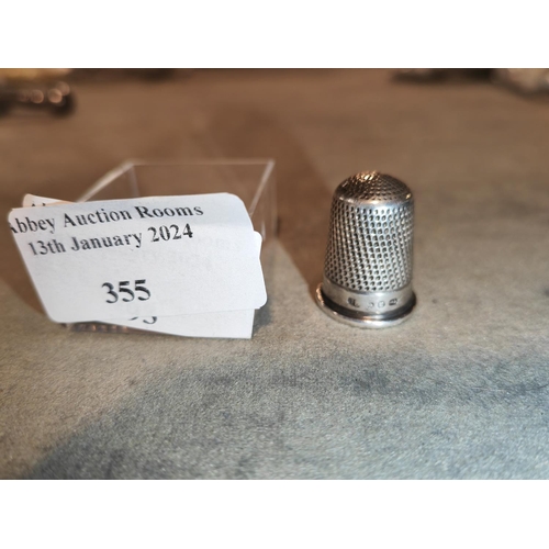 355 - Antique Silver Hallmarked Thimble