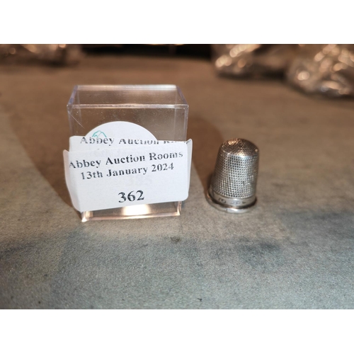 362 - Antique Silver Hallmarked Thimble