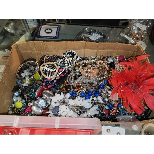 391 - Large Box Of Costume Jewellery