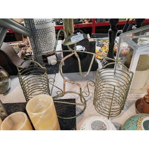 521 - Metal Cd Rack In Style Of Oriental Man Carrying Pots