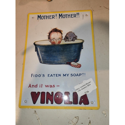 526 - Small Modern Vinolia Soap Baby In Bath Sign