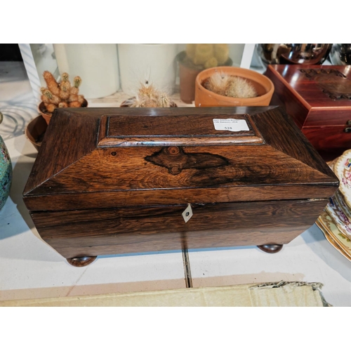 528 - Mahogany Tea Caddy Non Original Insides