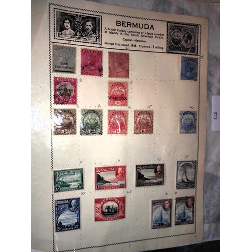 573 - Page Of Bermuda Stamps