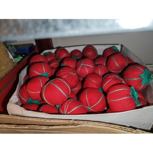 646 - Box Of Tomato Pin Cushions