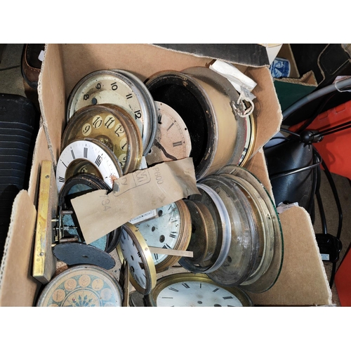 659 - Box Of Watchmakers Clock Parts