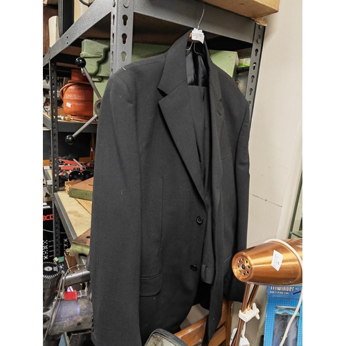 67 - Black Mans Suit Size 40R With Three Ties
