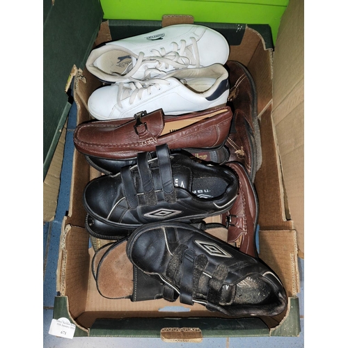 671 - Box Of Used Shoes