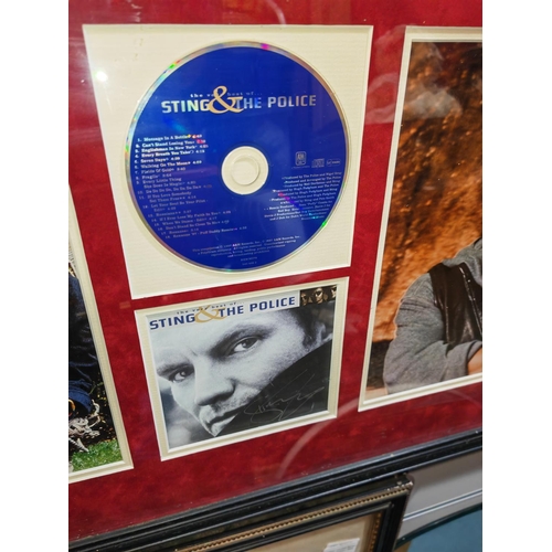 110 - Framed Authentic Sting And The Police Signed Collage With Cd And Certificate