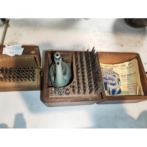 493 - Boxed Riveting And Staking Tool Plus A Set Of Drill Bits