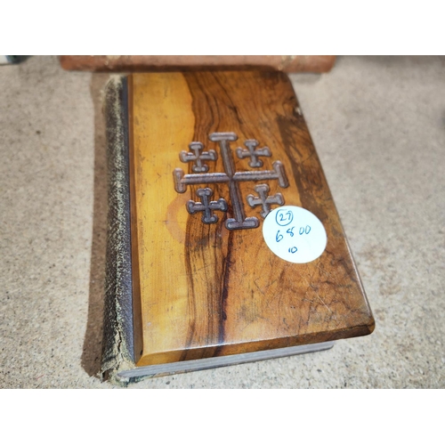 694 - Small Holy Bible Jerusalem With Wooden Cover