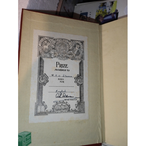 595 - 3 Books With Marlborough Grammar School Embossed In Gold To Covers, C1944, With Prize Certificates I... 