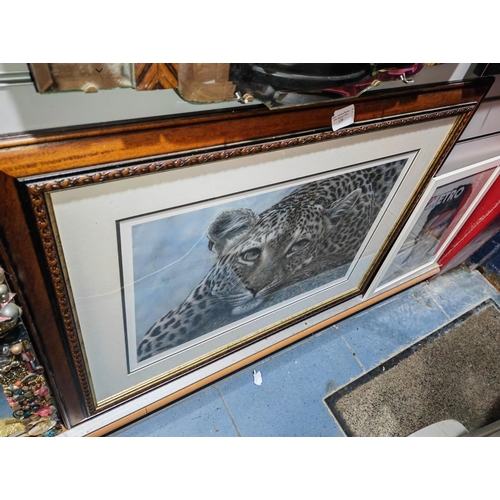 120 - Framed Ltd Edition Print Of A Leopard Cub Signed