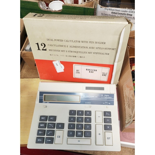 145 - Vintage Busicom Desktop Dual Power Calculator Boxed And Working