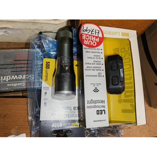 158 - Unused Lighthouse Led Torch And Unused Rechargeable Headlight