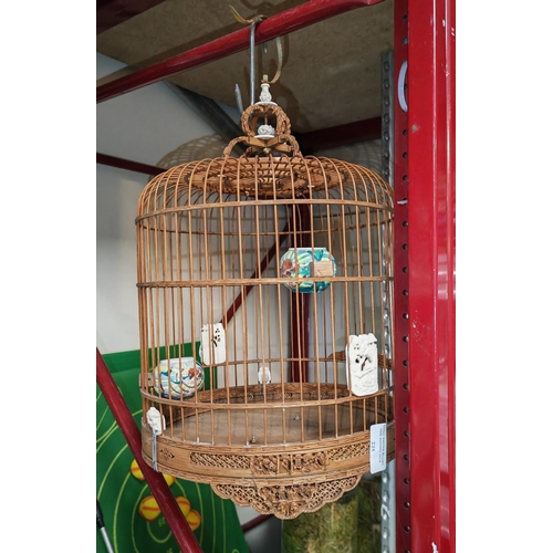 225 - Oriental Carved Small Bird Cage A/F