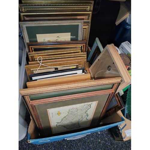 228 - Box Of Picture Frames Approx. 25 Some With Pictures