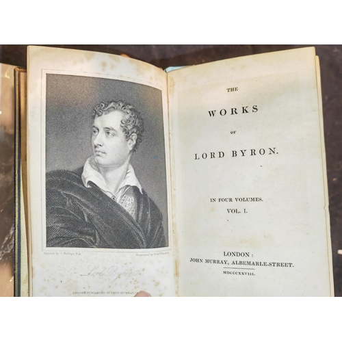 283 - Works Of Lord Byron, 4 Volume Book Set, 1828, Bookplate In Each Of John Lettsom Elliot, Leather, Wea... 