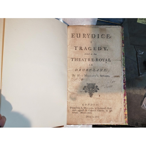 295 - Book Eurydice A Tragedy By David Mallet, Theatre Royal Drury Lane, 1731, Rebound, Wear To Pages As E... 