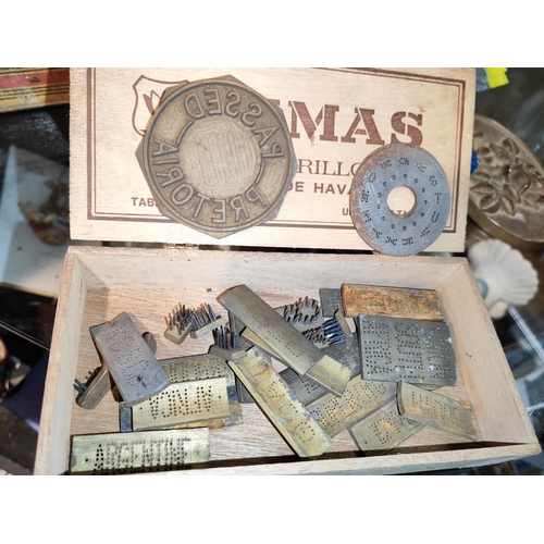 311 - Cigar Box Of Brass Letter Stamps