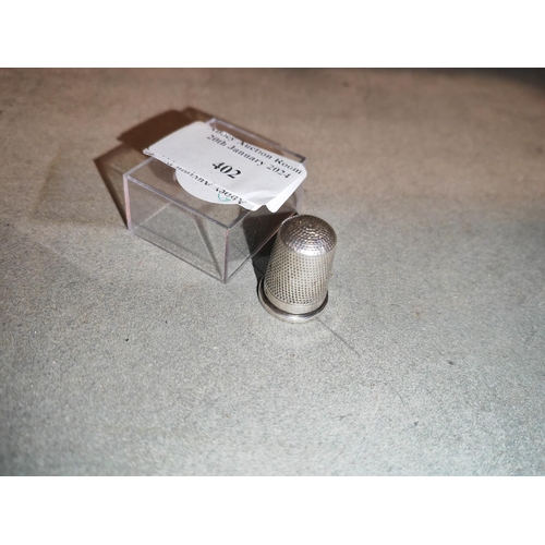 402 - Antique Silver Hallmarked Thimble