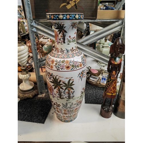 438 - Large Indian Patterned Vase Marked To Base