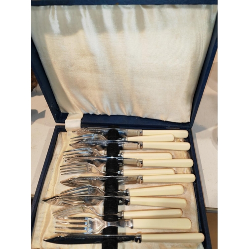 525 - Fish Knife And Fork Set In Box