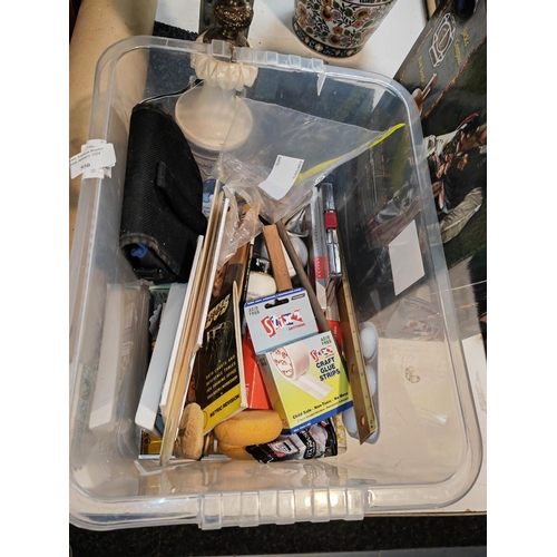 550 - Box Of Stationary And Artist Material/Equipment