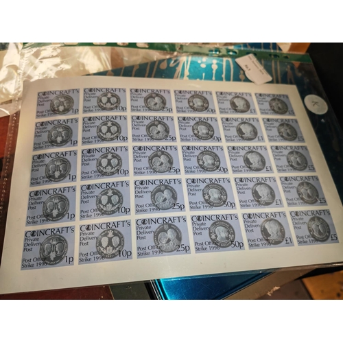 563 - Sheet Of 1996 Post Strike Stamps Designs