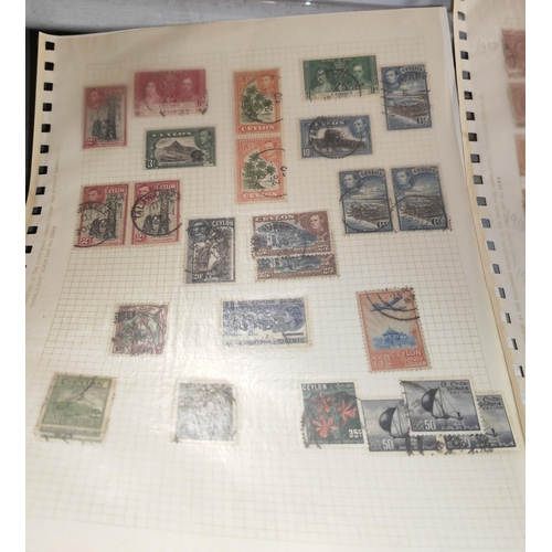 577 - 3 Pages Of Ceylon Stamps